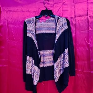 Patterned Navy Blue Cardigan